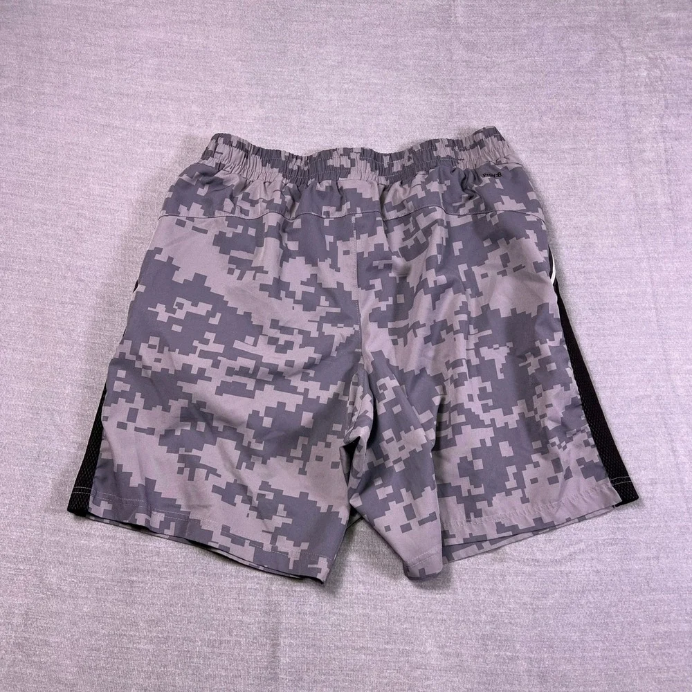 Spyder Active Digital Camo Zipper Pockets Mid Rise Athletic Shorts Mens L Gray